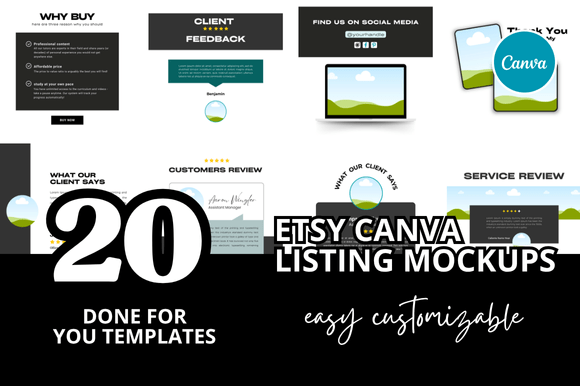 20 Etsy Listings Mockup: Professional Templates for Your Digital Shop