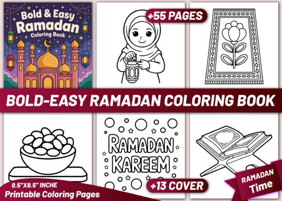 Bold and Easy Ramadan Coloring Book: A Designer's Creative Asset