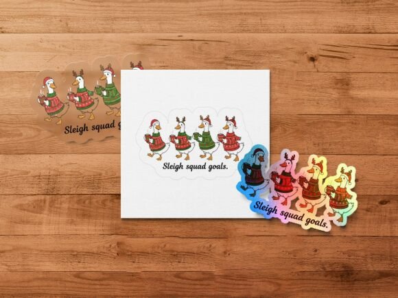 Christmas Goose Squad PNG: Festive Design Asset