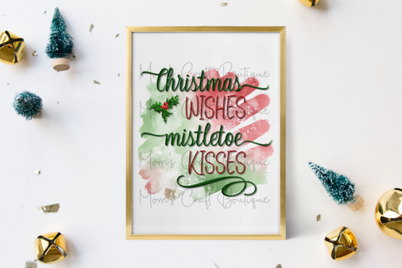 Christmas Wishes Mistletoe Kisses PNG: Design & Branding