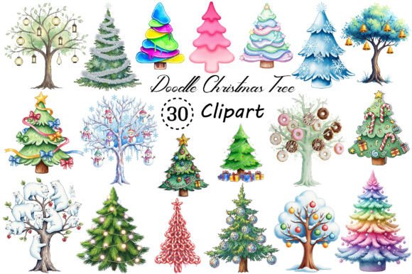 Cute Doodle Christmas Tree Sublimation for Festive Designs