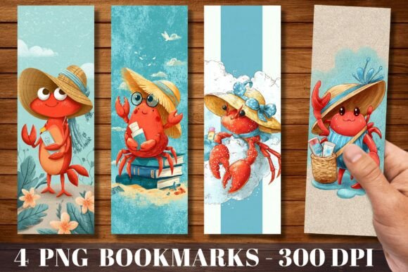 Cute Summer Crab Beach Design Bookmark: A Versatile Creative Asset