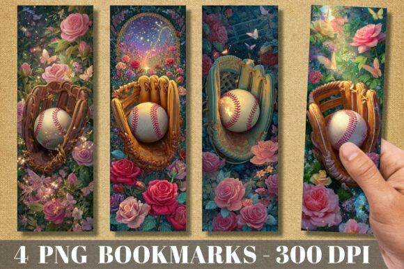 Designing with Charm: The Vintage Rose Softball Glove Bookmark