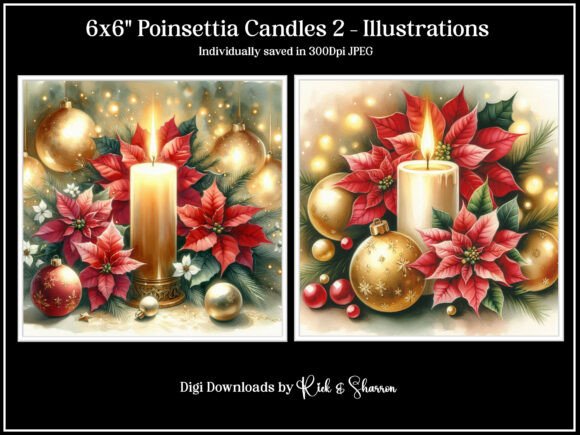 Elevate Holiday Projects with Poinsettia Candle Graphics