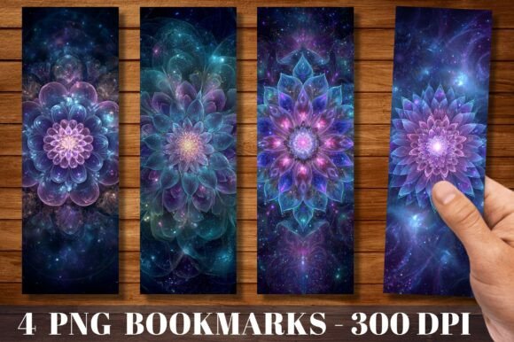 Galaxy Cosmic Floral Nebula Bookmark: A Designer's Asset