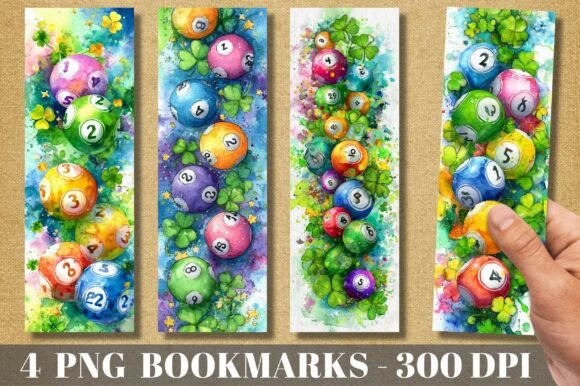 Lucky Clover Bingo Ball Bookmark PNG: A Design Asset