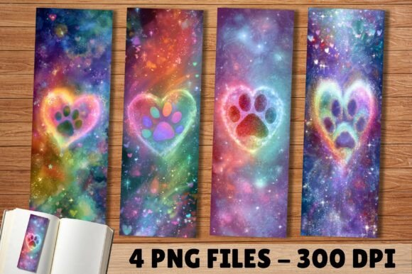Magical Heart Glow Paw Print Bookmark: A Designer's Delight