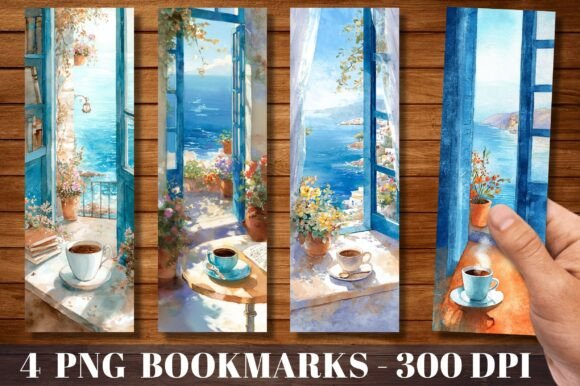 Mediterranean Window Sea View Bookmark: A Designer's Asset