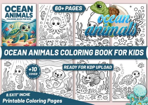 Ocean Animals Coloring Book for Kids: A Design Resource
